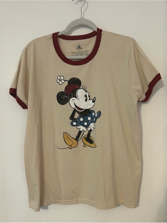 Disney Tops - NWT Vintage Style Minnie Mouse Ringer Tee - Cream & Burgundy